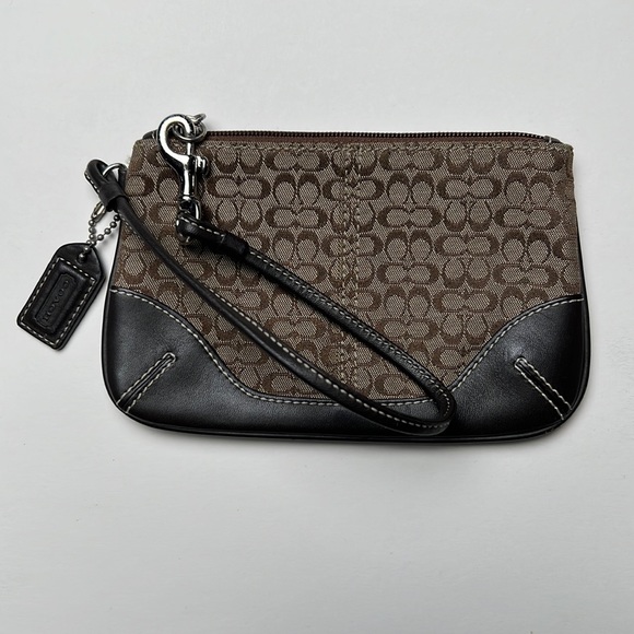 Coach Handbags - Coach Wristlet Brown Logo Design